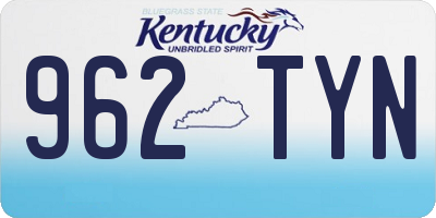 KY license plate 962TYN