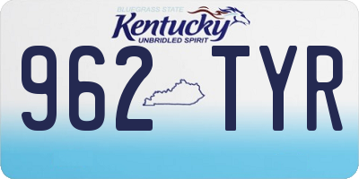 KY license plate 962TYR