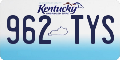 KY license plate 962TYS