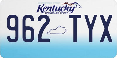 KY license plate 962TYX