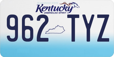 KY license plate 962TYZ