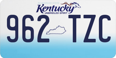 KY license plate 962TZC