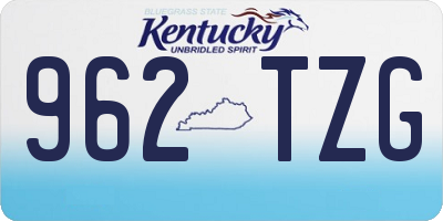 KY license plate 962TZG