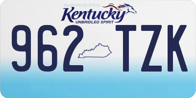 KY license plate 962TZK