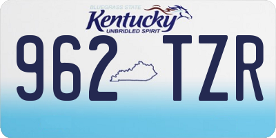 KY license plate 962TZR