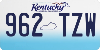 KY license plate 962TZW