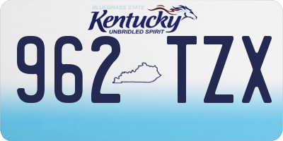 KY license plate 962TZX