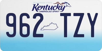 KY license plate 962TZY