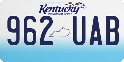 KY license plate 962UAB