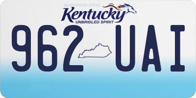 KY license plate 962UAI