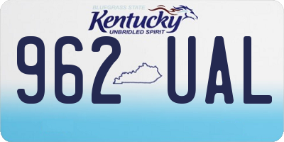 KY license plate 962UAL