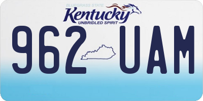 KY license plate 962UAM
