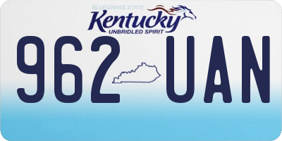 KY license plate 962UAN