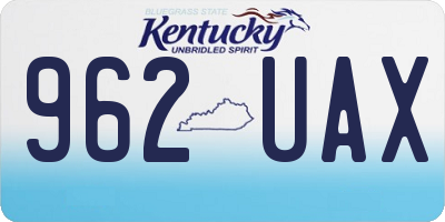 KY license plate 962UAX