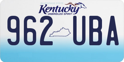KY license plate 962UBA