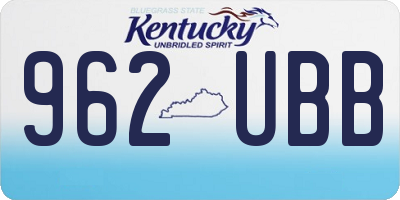 KY license plate 962UBB