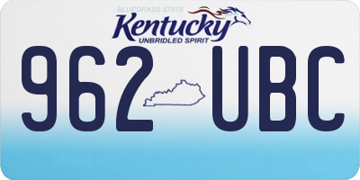 KY license plate 962UBC