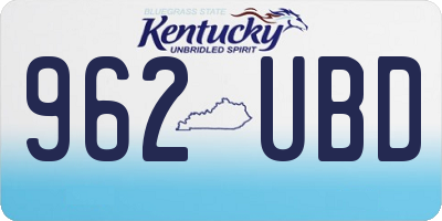 KY license plate 962UBD
