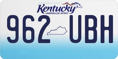 KY license plate 962UBH