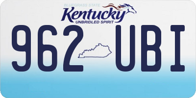 KY license plate 962UBI