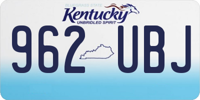 KY license plate 962UBJ