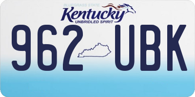 KY license plate 962UBK