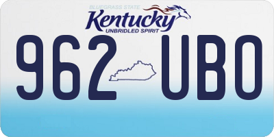 KY license plate 962UBO