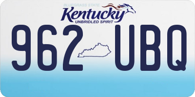 KY license plate 962UBQ