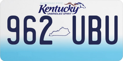 KY license plate 962UBU