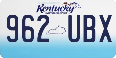 KY license plate 962UBX