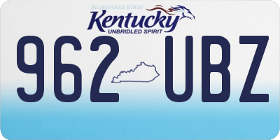 KY license plate 962UBZ