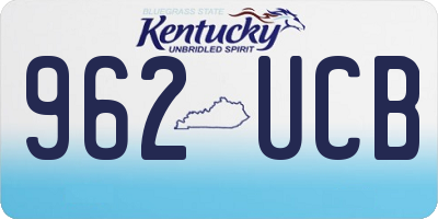 KY license plate 962UCB