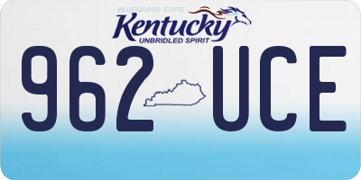 KY license plate 962UCE