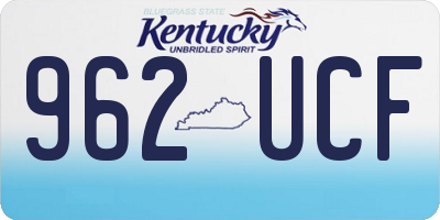 KY license plate 962UCF