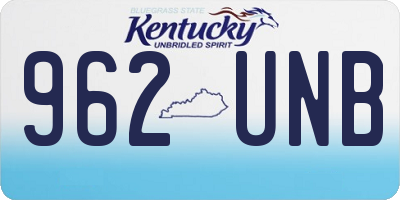 KY license plate 962UNB