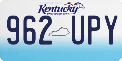 KY license plate 962UPY