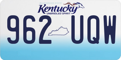KY license plate 962UQW