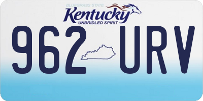KY license plate 962URV
