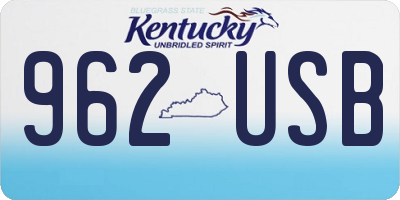 KY license plate 962USB