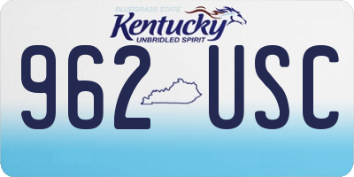KY license plate 962USC