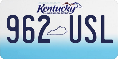 KY license plate 962USL