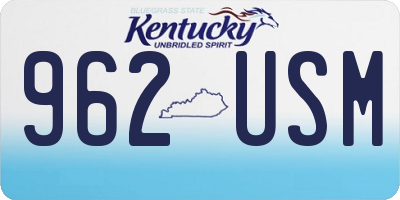 KY license plate 962USM