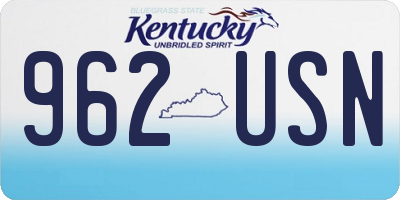 KY license plate 962USN