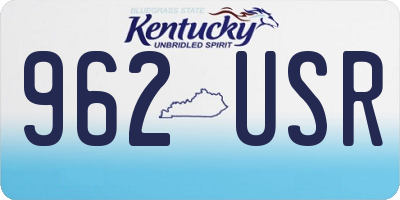 KY license plate 962USR
