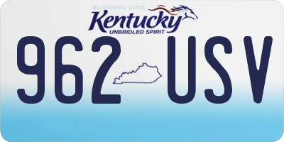 KY license plate 962USV