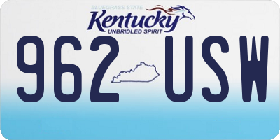 KY license plate 962USW