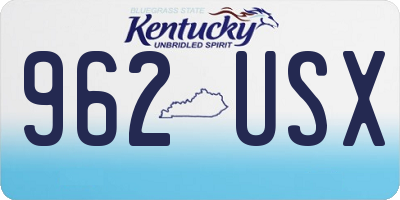 KY license plate 962USX