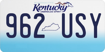 KY license plate 962USY