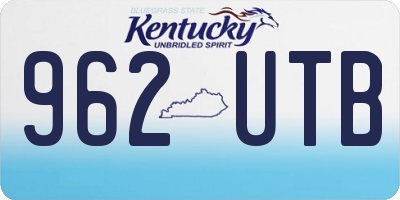 KY license plate 962UTB
