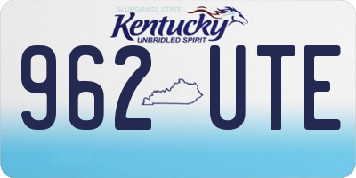 KY license plate 962UTE